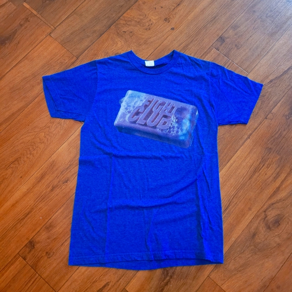Vintage Fight Club Soap Bar Movie Promo Logo  T Shirt Tyler Durden Brad Pitt L